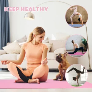 Tapis de yoga antidérapant 183 × 61 cm – 6 mm, avec sangle – Image 6