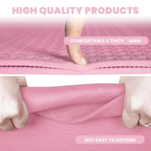 Tapis de yoga antidérapant 183 × 61 cm – 6 mm, avec sangle – Image 3