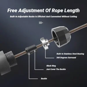 Corde à sauter réglable en fil d'acier – roulements anti-nœuds – Image 3